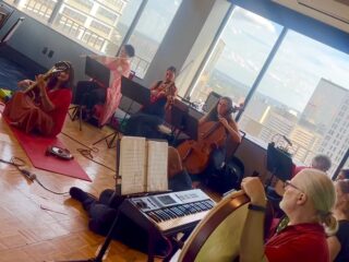 Saw Peep performing Niladri Kumar's "Aahista" from the Hindi film "Laila Majnu" (directed by Sajid Ali) at the World Affairs Council Kick-Off Reception for WorldFest 2025!

Galt House Hotel
Waterford Room
August 29, 2025

Featuring Meena Khan Atif on sitar

Penelope Quesada - flute
Sheryll Impellizzeri - violin
Chelsea Getty - cello
Denise Collins-Martinez - oud
Helen Holifield - def
Divya Karthikeyan - def
Jon Silpayamanant - dumbek
Roxell Karr - def

Arrangement/adaptation by Jon Silpayamanant - cellist, composer, multi-instrumentalist 

#WorldFest #Louisville #Bollywood #HindiFilm #India #Flute #Violin #Cello #Dumbek #Keyboard #Oud #BollywoodSong #BollywoodMusic #ARRaman #LouisvilleWorldFest #LouisvilleWorldFest2025 #WorldFest2025